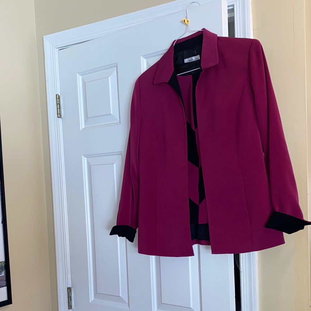 Studio I Magenta Blazer with Black Trim